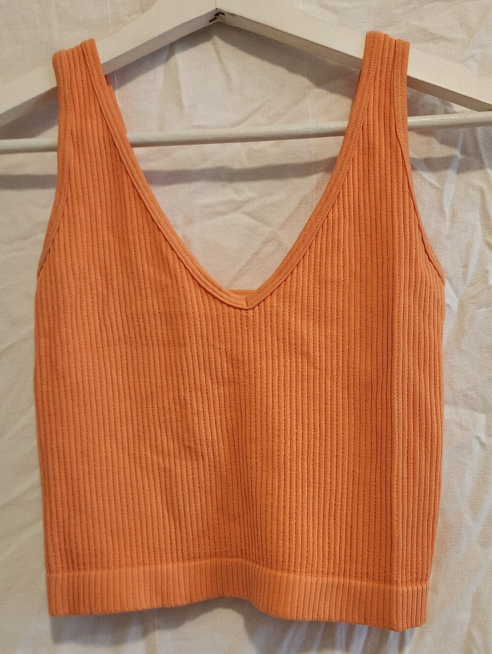 Free People Ribbed V‑Neck Tank Top - Orange BOGO 3 for $15